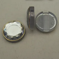 pedra chaton com furo passante redonda 30mm passante 7x3mm cristal filete ouro 3 pe�as